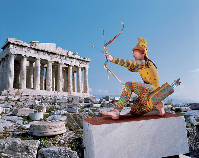 The common perception is that ancient Greek sculpture was white, but in reality it was painted in vivid (some might even say tacky) colors. Read and learn. (via hyperallergic.tumblr.com)