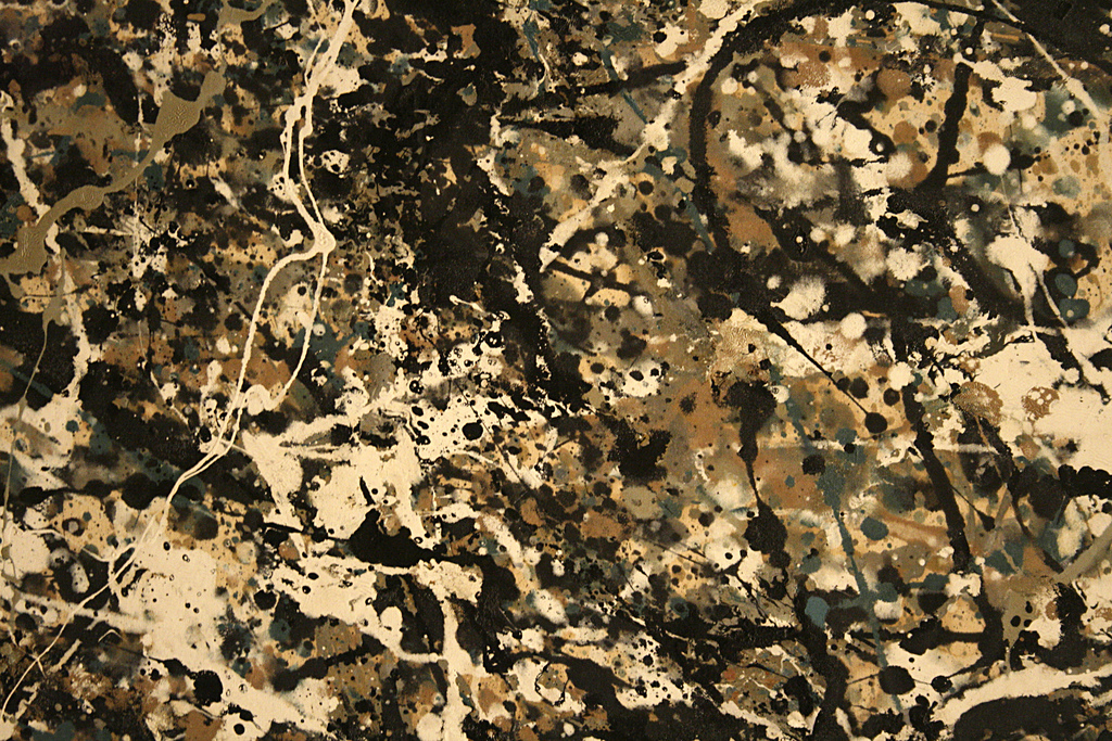 Detail of Jackson Pollock's "One: Number 31" (1950) at MoMA (photograph by Divya Thakur, via Flickr)