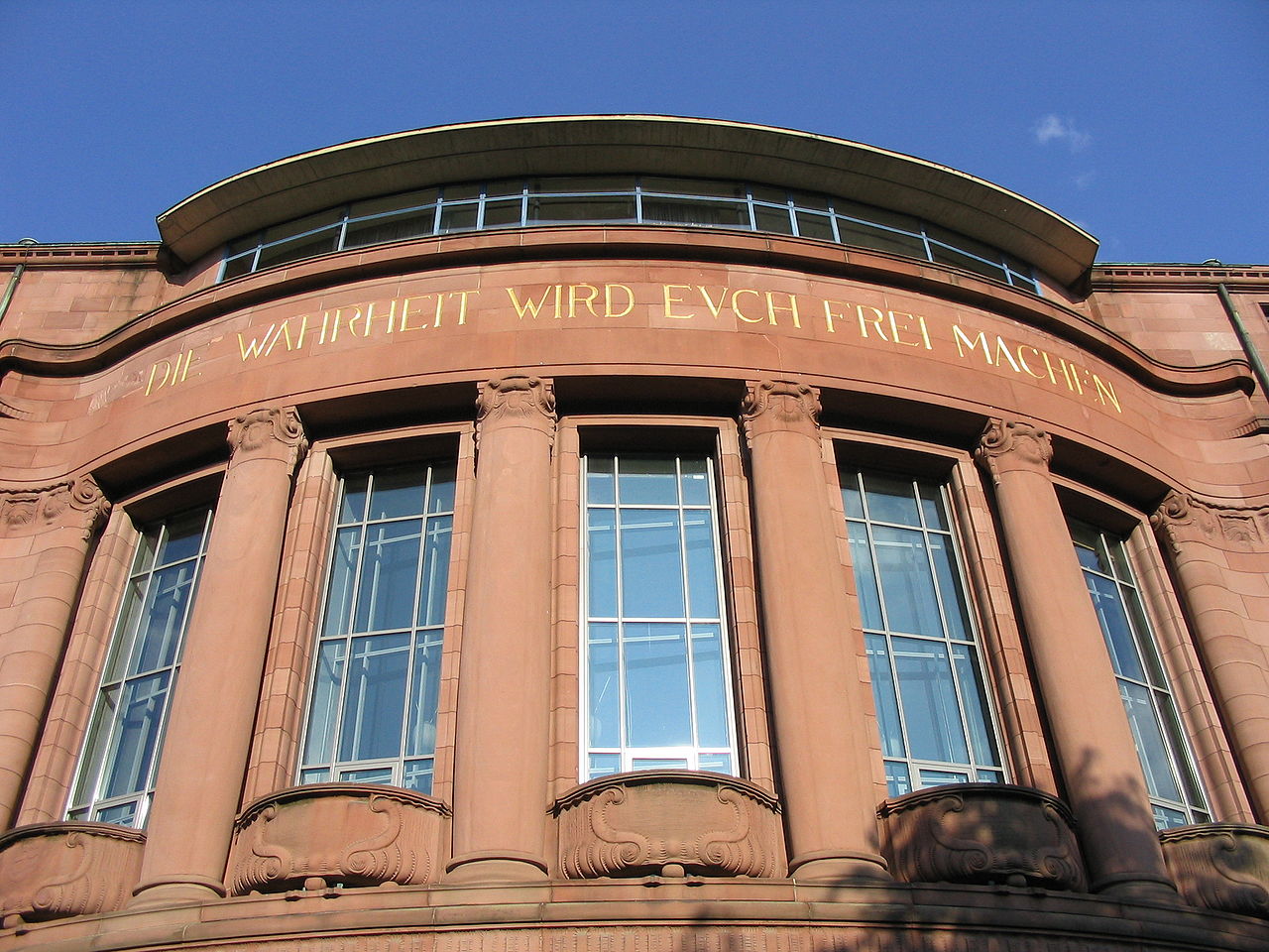 Freiburg University's epitaph reads "The truth shall set you free"