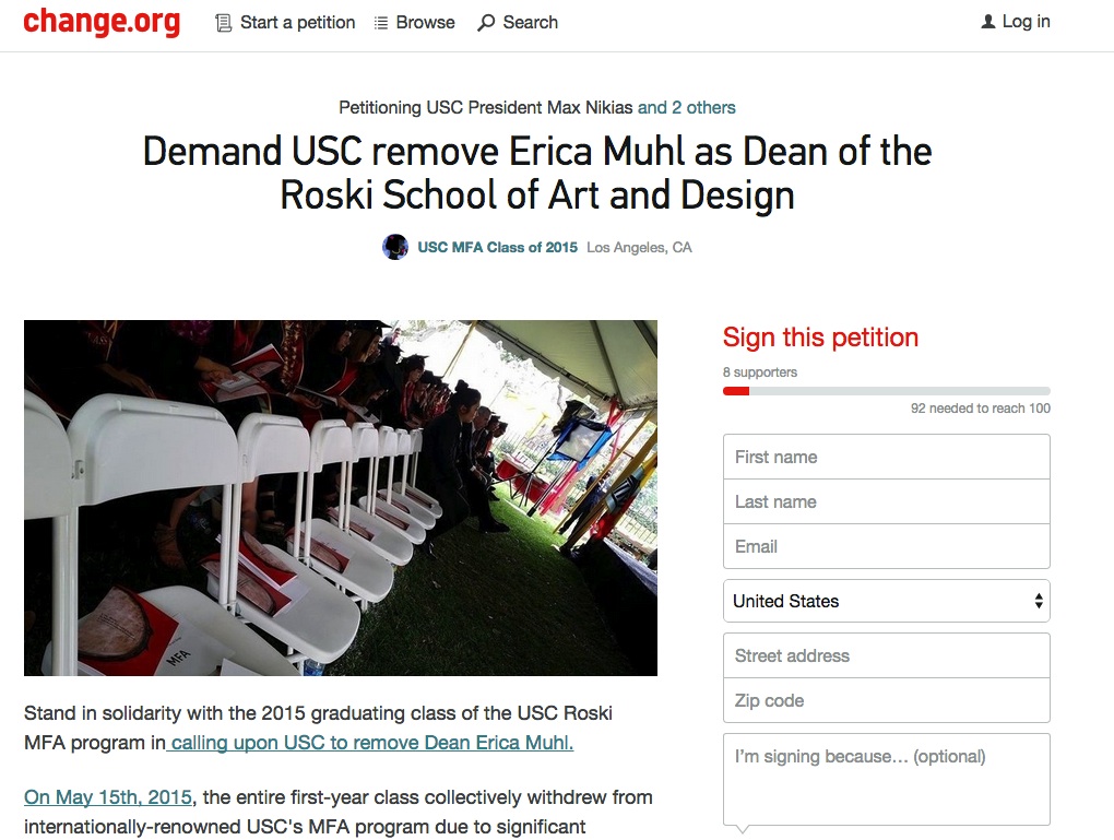 Petition to Remove Dean Muhl (via change.org)