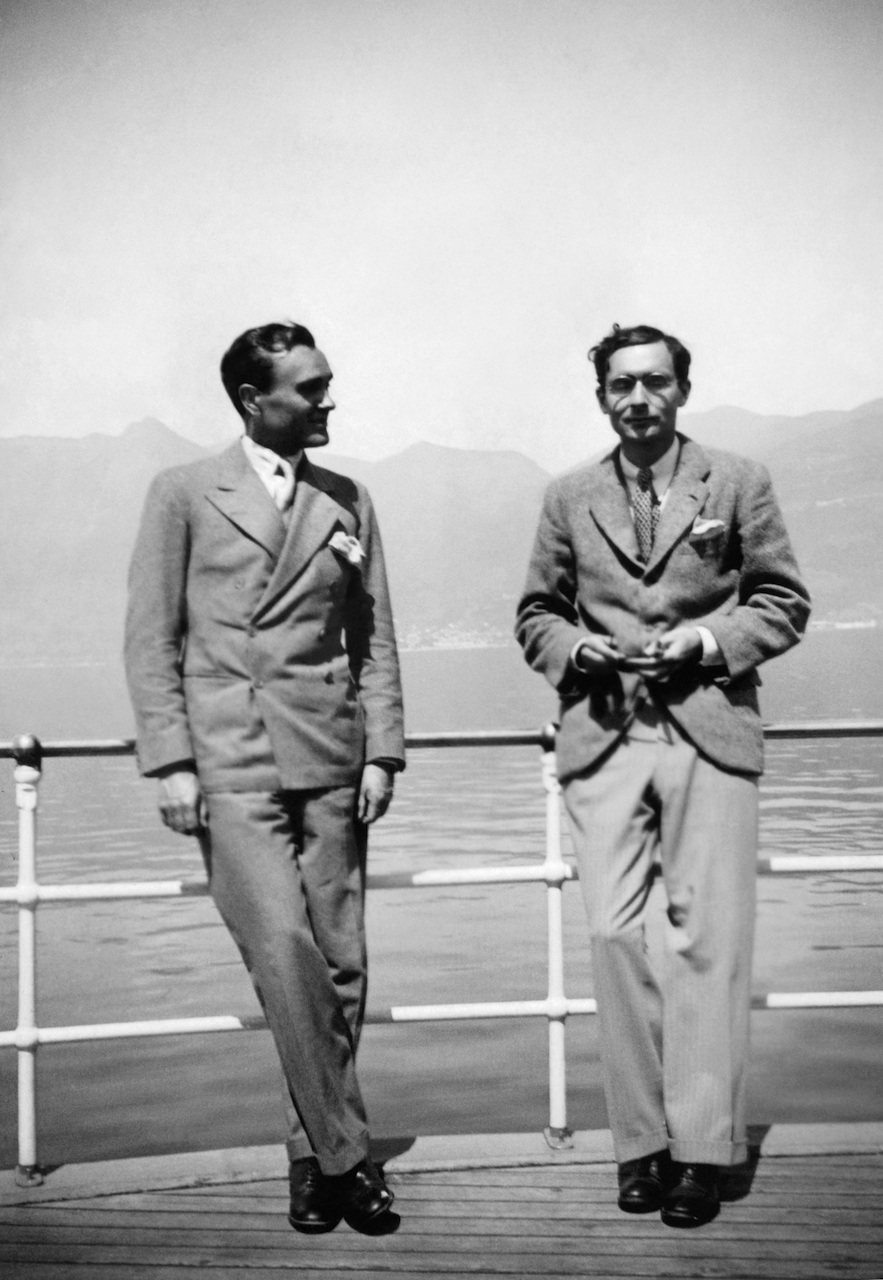 Philip Johnson and Alfred Barr, Lake Maggiore, Switzerland, April 1933.