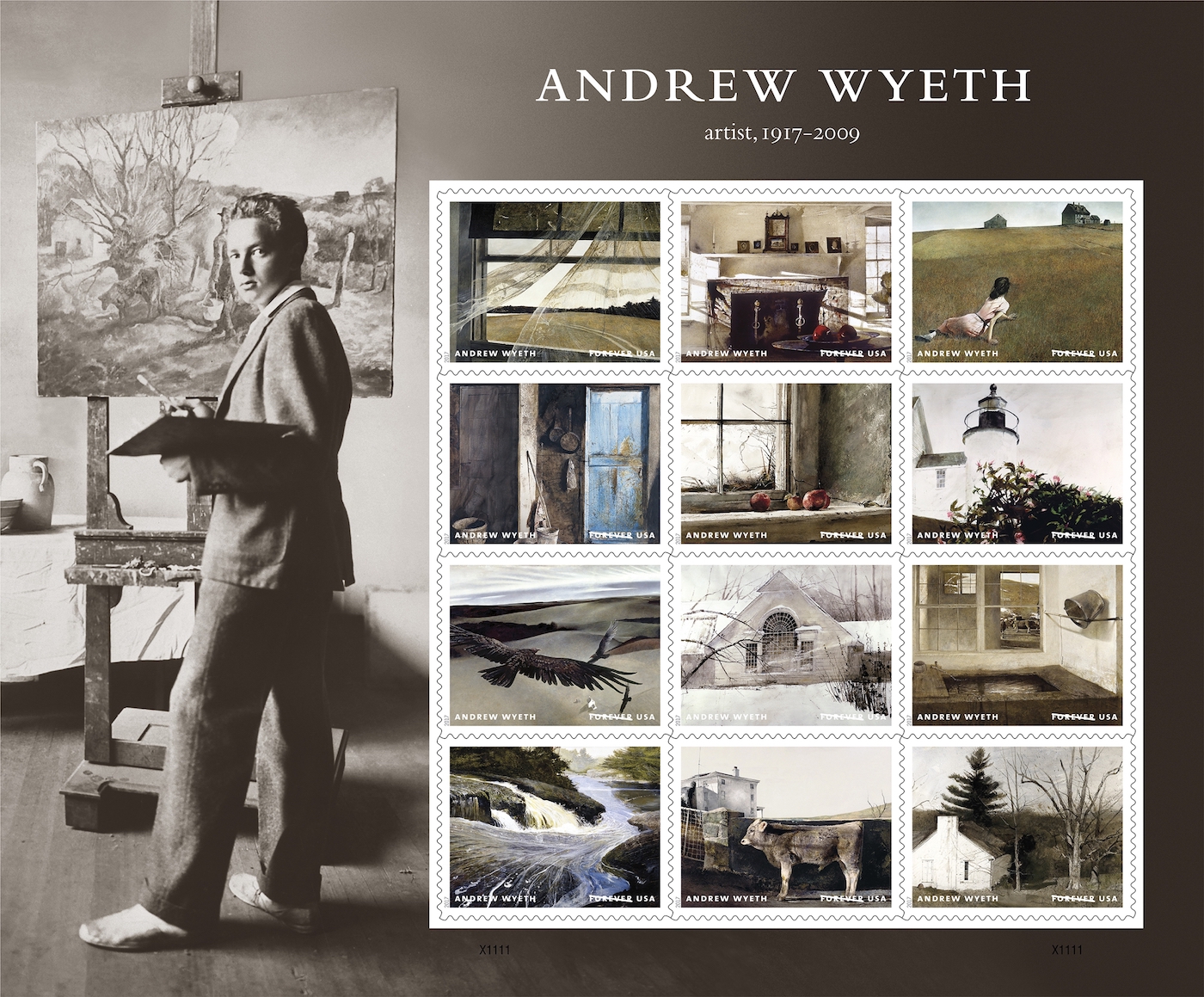 Andrew Wyeth’s Paintings Featured on New USPS Stamps
