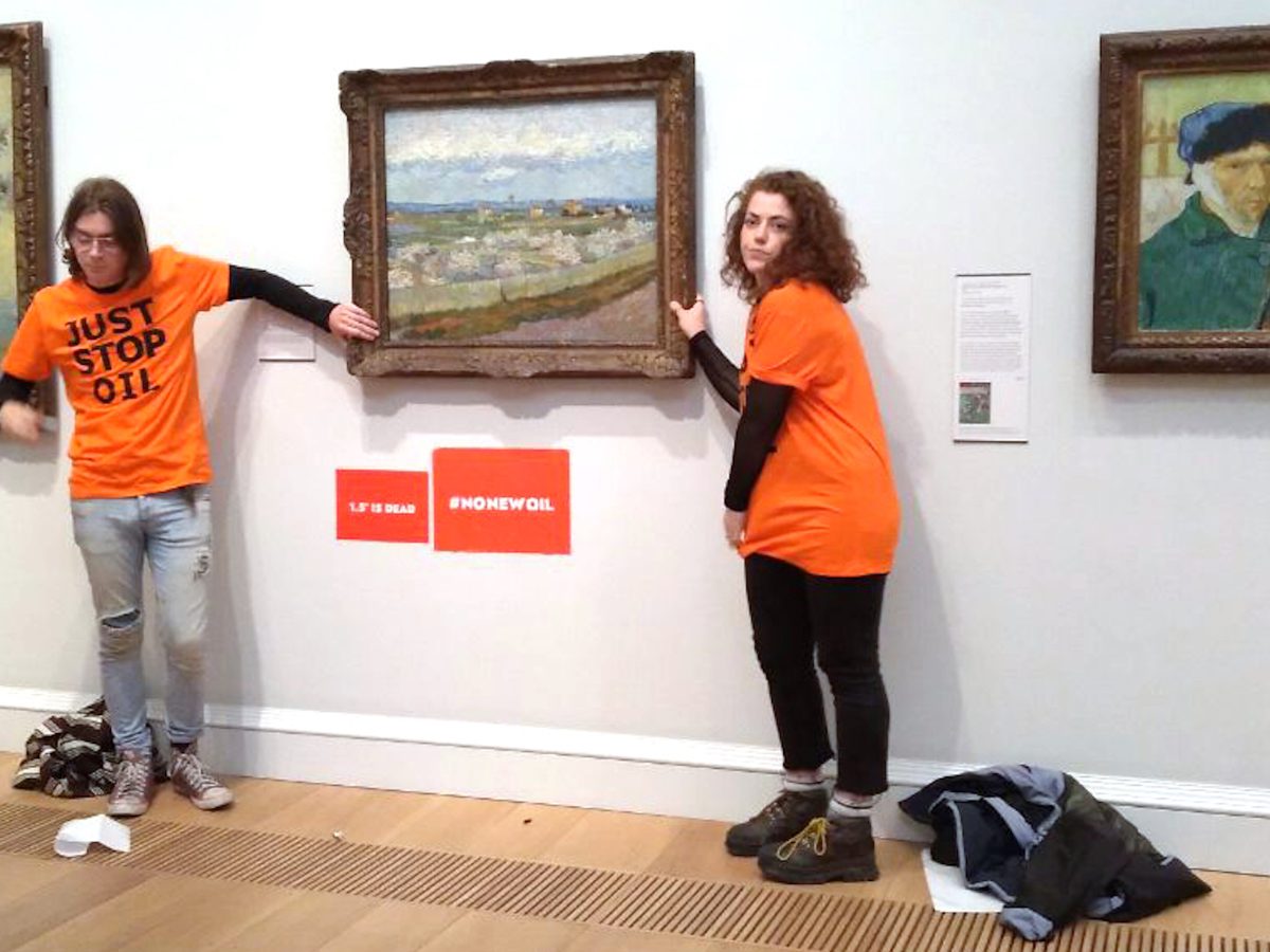 Climate Activists Glue Themselves to a Van Gogh at London Gallery