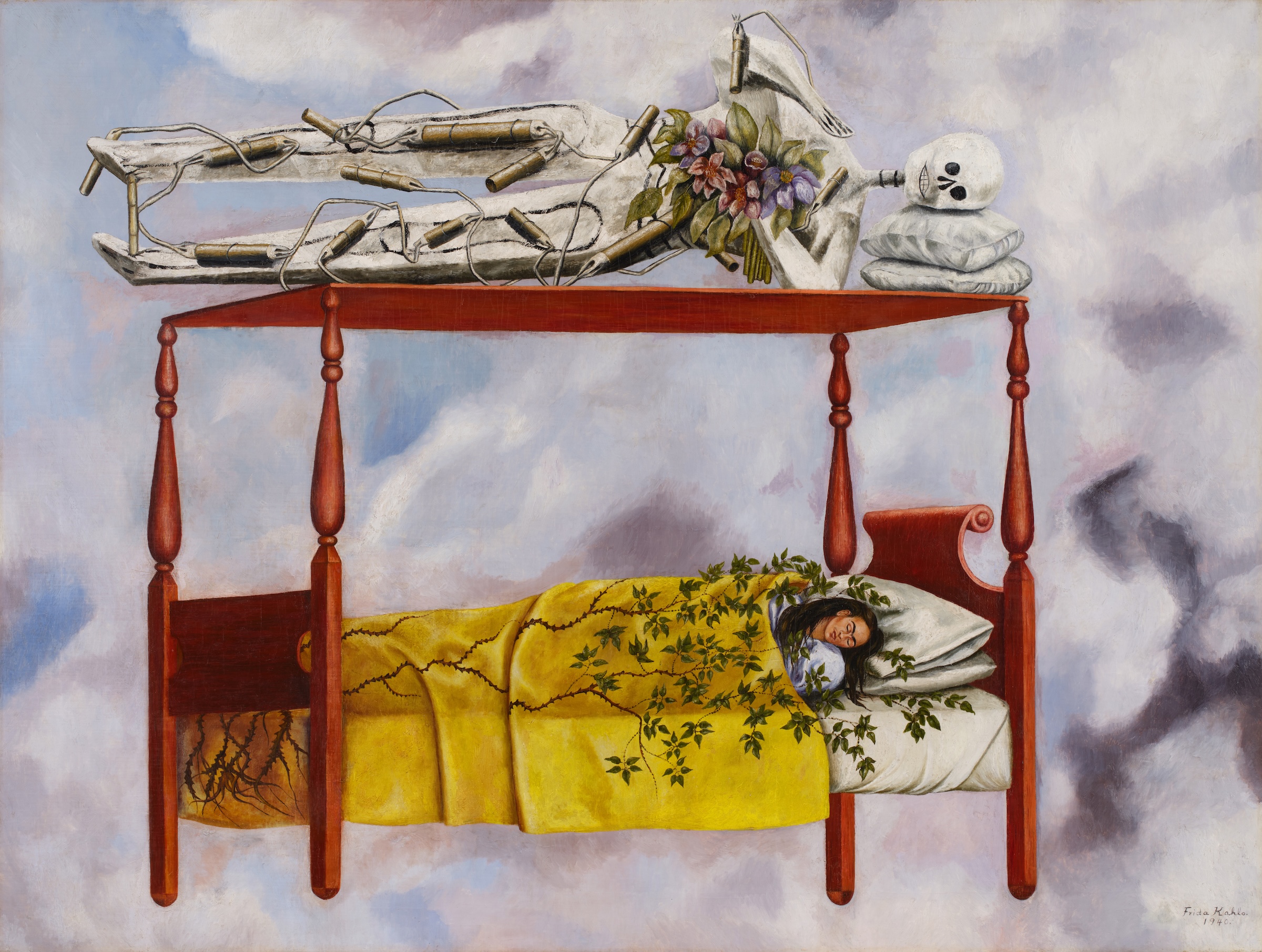 Frida Kahlo's El Sueño (La cama) painting